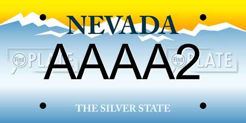 AAAA2 Nevada License Plate