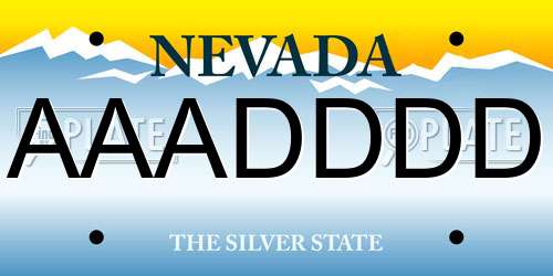 AAADDDD Nevada License Plate