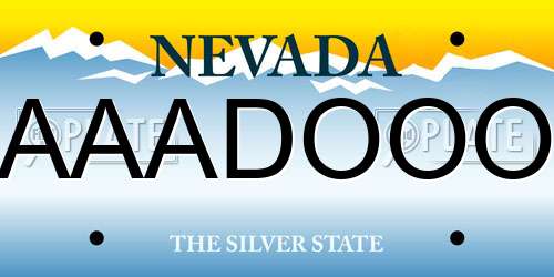 AAADOOO Nevada License Plate