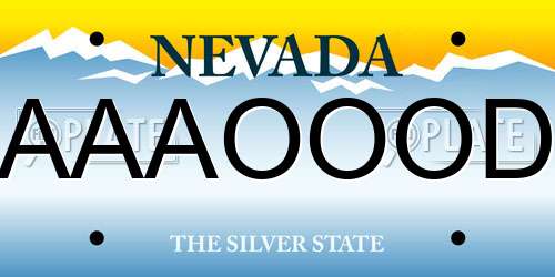 AAAOOOD Nevada License Plate