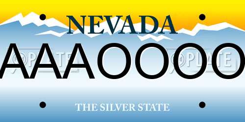 AAAOOOO Nevada License Plate