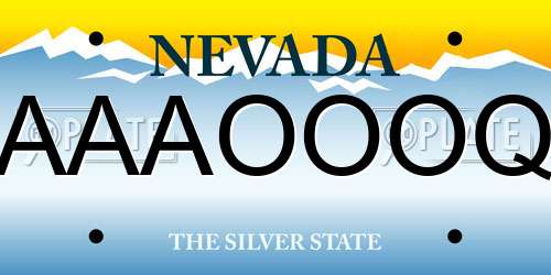 AAAOOOQ Nevada License Plate