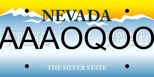 AAAOQOO Nevada License Plate
