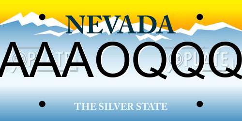 AAAOQQQ Nevada License Plate