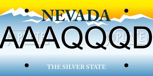AAAQQQD Nevada License Plate