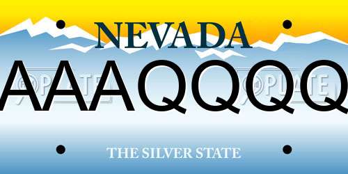 AAAQQQQ Nevada License Plate