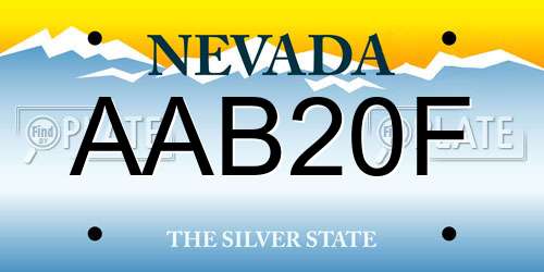 AAB20F Nevada License Plate