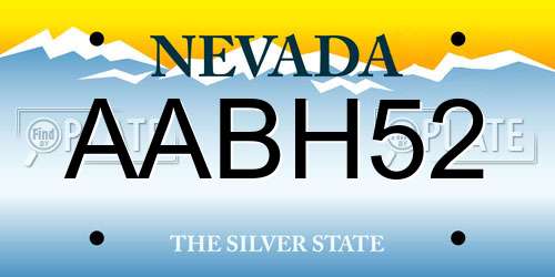 AABH52 Nevada License Plate