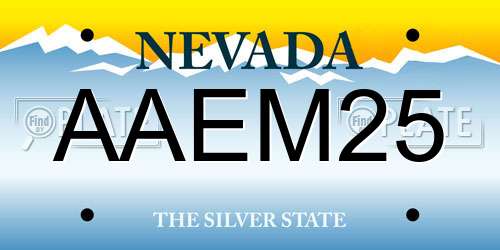 AAEM25 Nevada License Plate