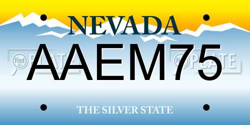 AAEM75 Nevada License Plate