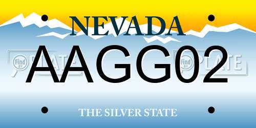 AAGG02 Nevada License Plate