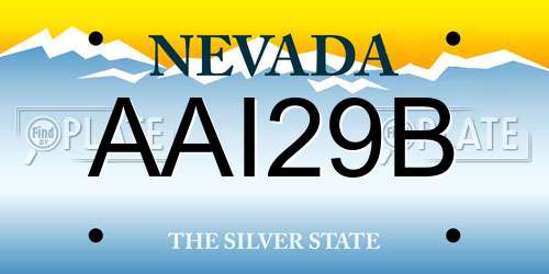 AAI29B Nevada License Plate