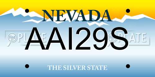 AAI29S Nevada License Plate