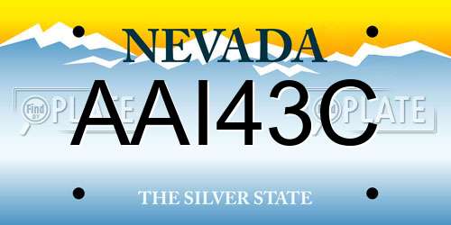 AAI43C Nevada License Plate
