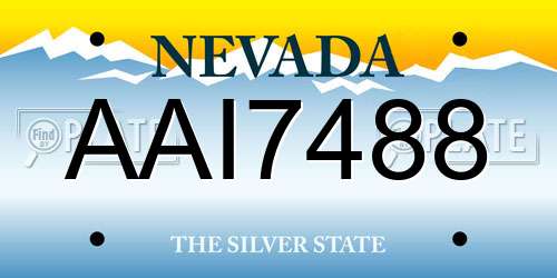 AAI7488 Nevada License Plate
