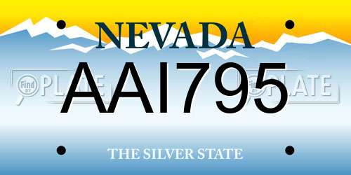AAI795 Nevada License Plate
