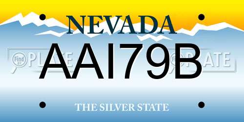 AAI79B Nevada License Plate