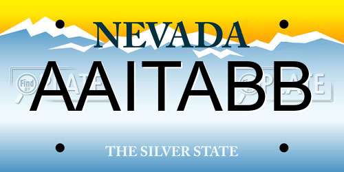 AAITABB Nevada License Plate