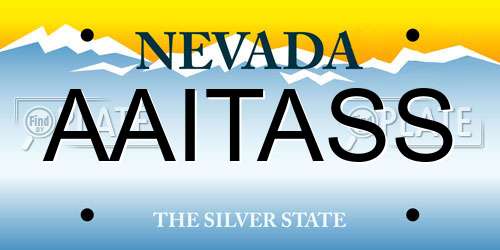 AAITASS Nevada License Plate