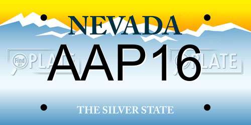 AAP16 Nevada License Plate