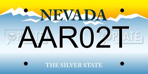 AAR02T Nevada License Plate