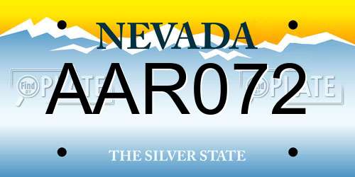 AAR072 Nevada License Plate