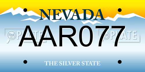 AAR077 Nevada License Plate