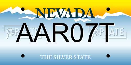 AAR07T Nevada License Plate