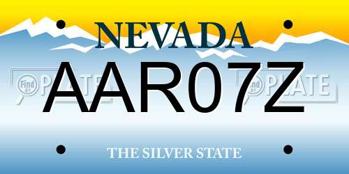 AAR07Z Nevada License Plate