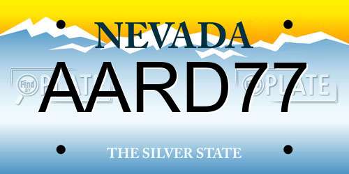 AARD77 Nevada License Plate