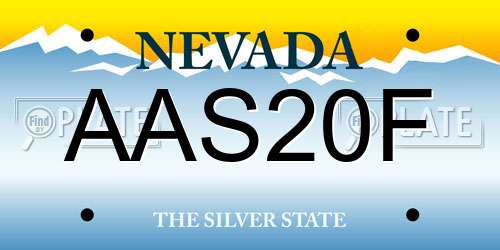 AAS20F Nevada License Plate
