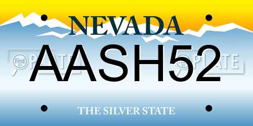 AASH52 Nevada License Plate