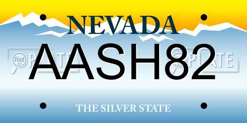 AASH82 Nevada License Plate