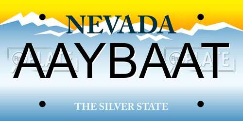AAYBAAT Nevada License Plate