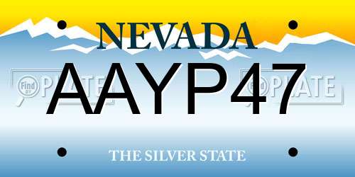AAYP47 Nevada License Plate