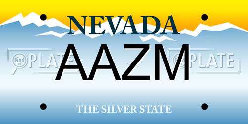 AAZM Nevada License Plate