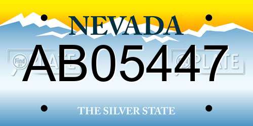 AB05447 Nevada License Plate