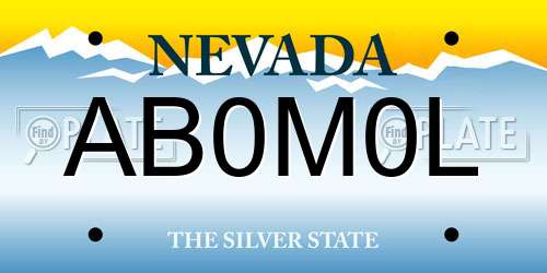AB0M0L Nevada License Plate