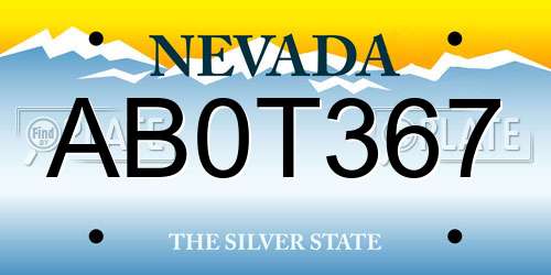 AB0T367 Nevada License Plate