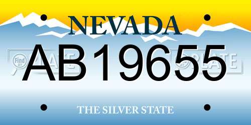 AB19655 Nevada License Plate