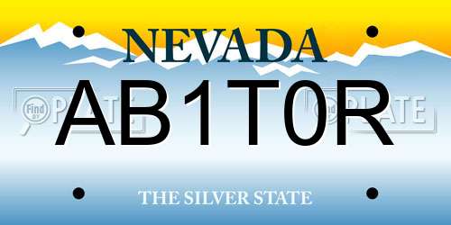 AB1T0R Nevada License Plate