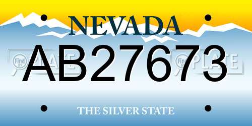 AB27673 Nevada License Plate