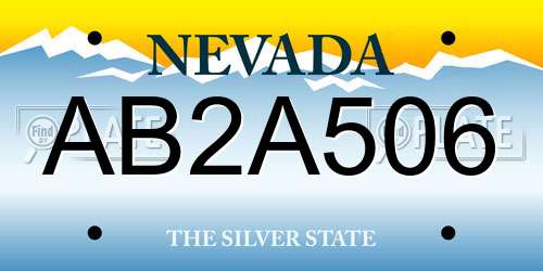 AB2A506 Nevada License Plate