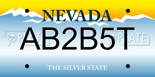 AB2B5T Nevada License Plate