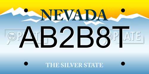 AB2B8T Nevada License Plate