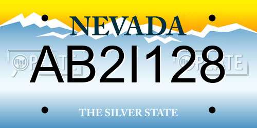 AB2I128 Nevada License Plate