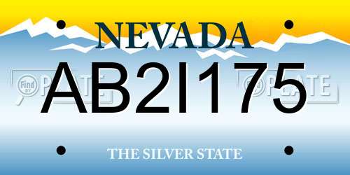 AB2I175 Nevada License Plate