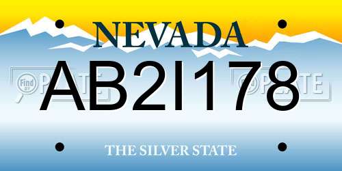 AB2I178 Nevada License Plate