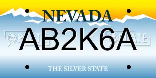 AB2K6A Nevada License Plate