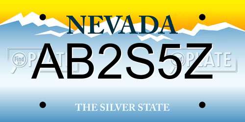 AB2S5Z Nevada License Plate